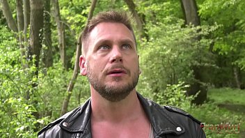 Queer orgy with four horny guys in the forest