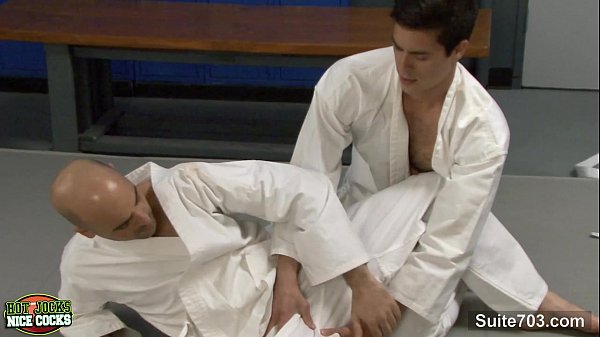 Excited jocks sucking their boners